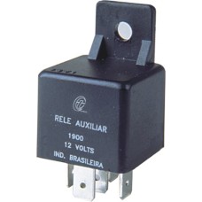 RELE AUXILIAR 5 TERMINAIS 40A 12V C SUPORTE