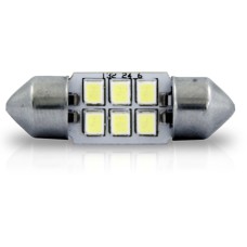 LED LAMPADA TORPEDO 24V 36MM BRANCA COM 6 LEDS (KIT)