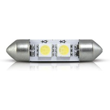 LAMPADA LED TORPEDO 24V 36MM BRANCA COM 2 LEDS (KIT)