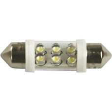 LAMPADA LED TORPEDO 24V 36MM BRANCA COM 6 LEDS (KIT)