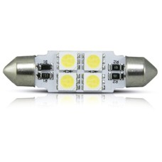 LED LAMPADA TORPEDO 12V 36MM SUPER WHITE (KIT) 5 LEDS