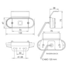 LANTERNA LATERAL UNIVERSAL S SUPORTE TIPO FACCHINI C LED AMARELA